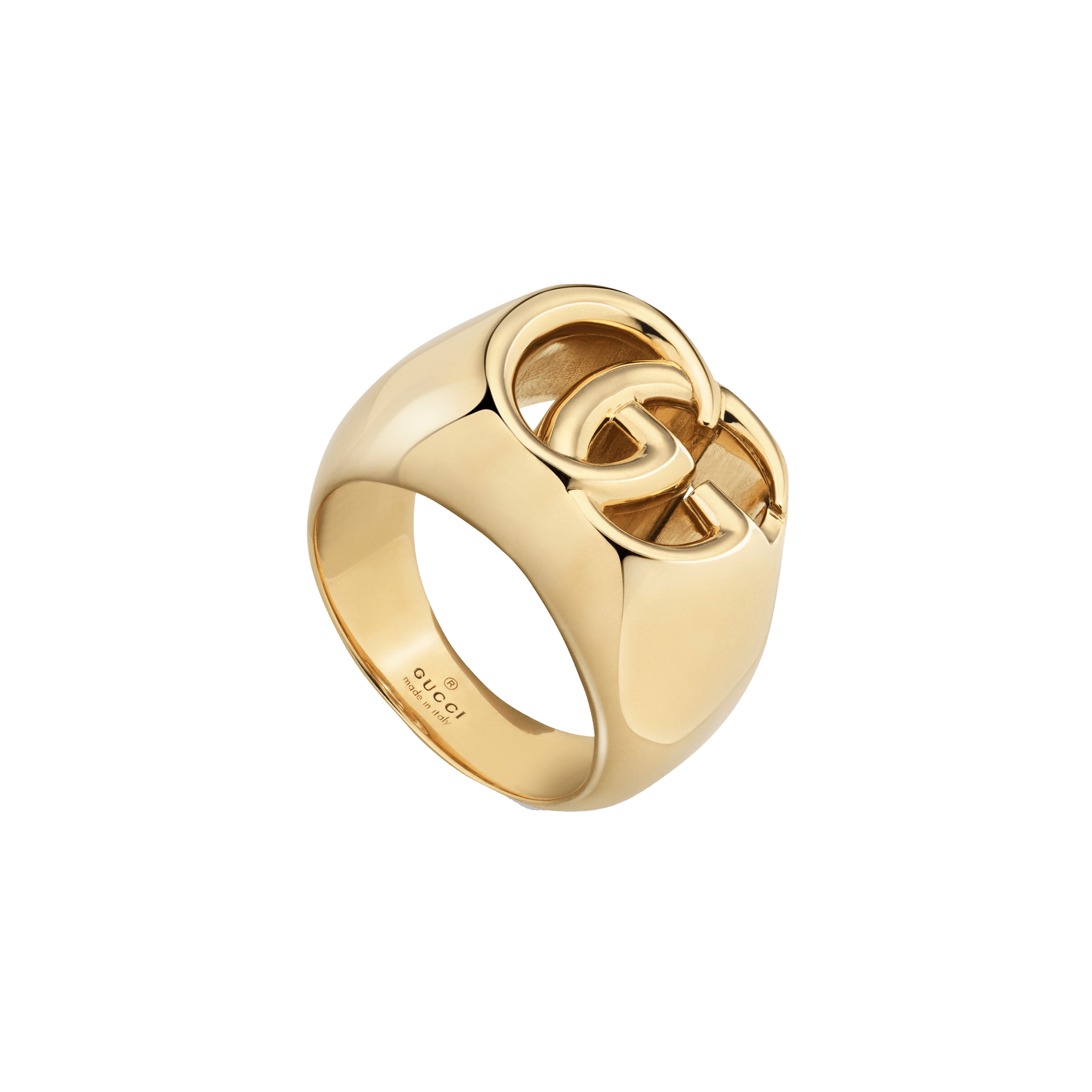 Yellow gold ring with GG Running 